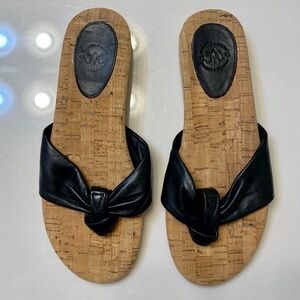 Johnston & Murphy slip on leather thong sandals